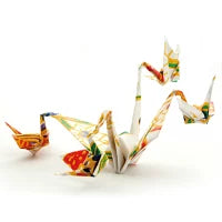 06.折鶴キット 葭原雀(よしわらすずめ・Yoshiwarasuzume)(TSUNAGARUORIZURU 折鶴 DIY 折り紙 つながる折鶴 型紙 無形文化財桑名の千羽鶴 連鶴)